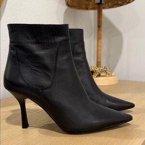 Sleek Black Heeled Ankle Boots